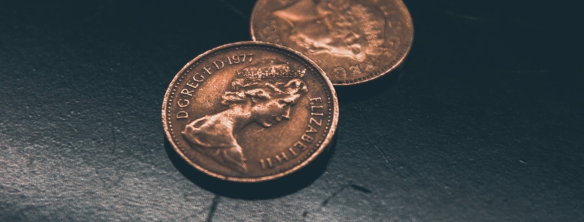 two round gold-colored coins